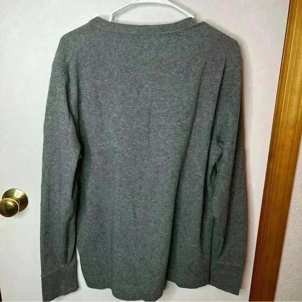 Banana Republic 1/4 Button‎ Henley Long Sleeve Shirt Men Medium Gray Casual Work